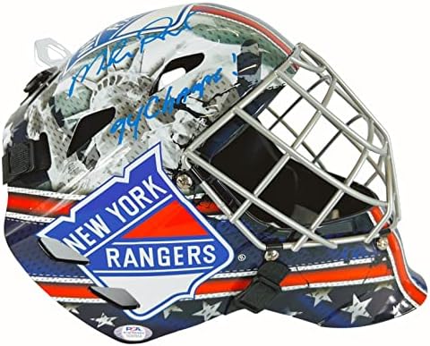 Mike Richter autografado portada máscara de tamanho completo NHL New York Rangers JSA CoA