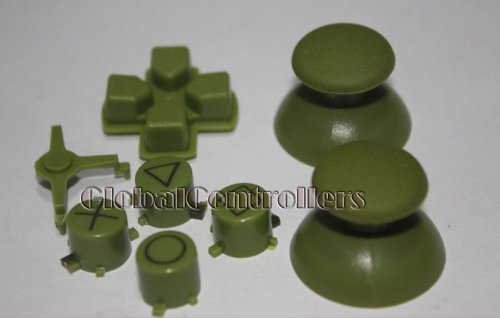 2Sets/lote, Kit Mod de controlador PS3 verde -exército - Buttons, DPAD, Thumbsticks - PS3 Mod