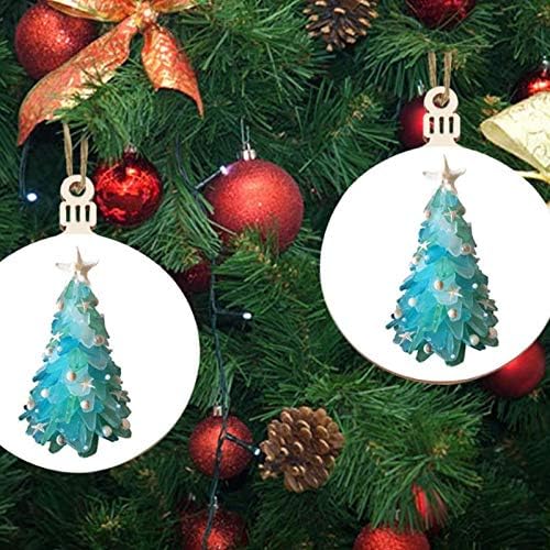 Vikenner 10pcs Christmas Blue Christmas Tree Tag Decoration 6.9 * 8,9cm