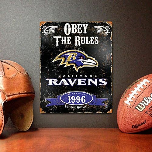 Animal de festas NFL Baltimore Ravens em relevo sinal de metal