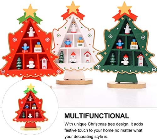 Decoração de desktop da bestoyard árvore de Natal de madeira decoração de brinquedos para desktop para decoração