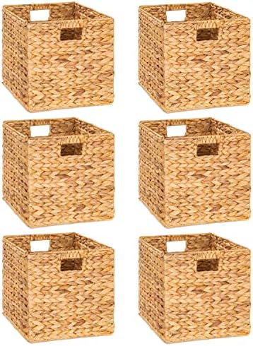 M4Decor Wicker Storage Basket, cestas de armazenamento de vime para prateleiras, cestas de vime