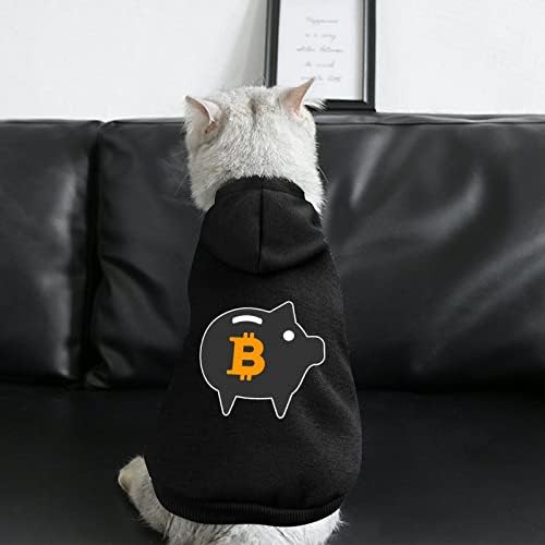Piggy Bitcoin Dog Heodies Roupas de estimação com supôs de chapéu moletom com capuz Funny Print for Small To Dogs