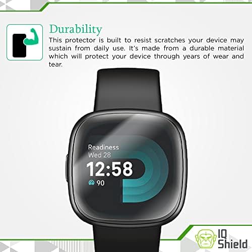 Protetor de tela fosco de escudo de QI compatível com Fitbit Versa 4 Anti-Glare Anti-Bubble Film