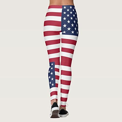 4 de julho Leggings for Women USA Flag High Wistide Running Yoga Leggings Ultra Soft Elastic Comparo Jogger Workout