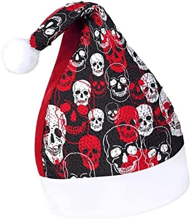 Crânios psicodélicos Chapéu de Natal engraçado lantejoulas Papai Noel Hats para homens Mulheres Decorações de
