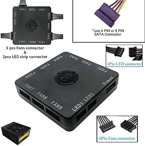 DS Wireless RF Control RGB LED de 120 mm fãs para casos de PC, refrigeradores de CPU, sistema de