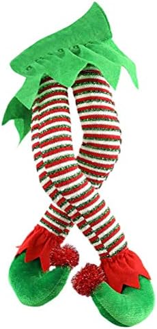 Haijinya Elf de Natal Pernas preenchidas com árvores Top Top Decoração de Natal Decorações de festa de decoração