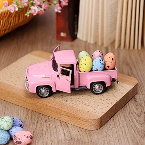 Cakina ornamento bola de páscoa decoração mini rosa rosa decoração de caminhão metálico ovo decoração