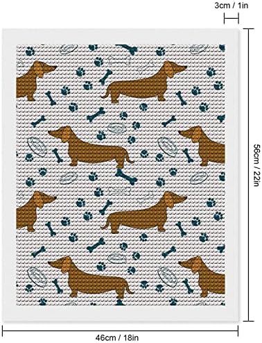 Desenho animado dachshunds cães pata impressões 5d diamante pintando redondo bordado de bordado de bordado
