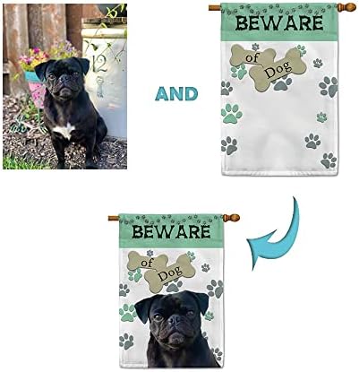 Bandeira de casa personalizada Adicione seu cachorro Cuidado com o cão de filhote de filhote Banner Multi