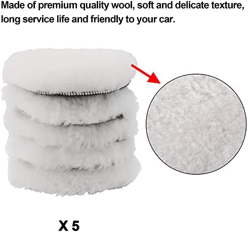 Conjunto de almofadas de polimento de Vieuue de 7 Almofadas de polimento de lã de pele de casca Milhas