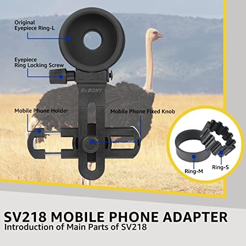 SVBONY SV218 Adaptador de celular universal Montante, suporte de telefone Diâmetro da ocular 26
