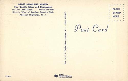 Gross Highland Winery Acecon Highlands, New Jersey NJ Original Vintage Post -Card