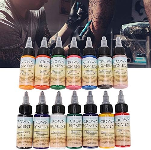 Conjunto de tinta de tatuagem, tinta de tatuagem, descreve tatuagens para colorir tatuagens 30 ml/garrafa