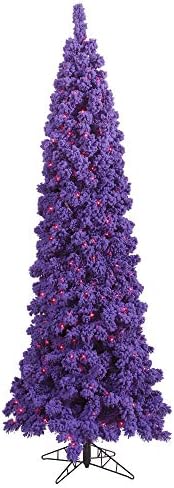 VICKERMAN 6.5 'Purple Artificial Christmas Tree, Luzes roxas e iluminadas - árvore roxa falsa