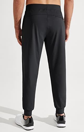 Calças de joggers de golfe masculino da Libin com bolsos com zíper esticar calça de moletom atlética que