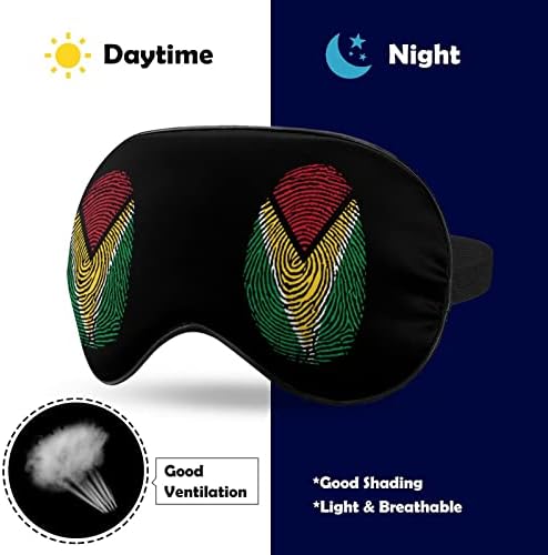 Máscara de olho para os dedos da bandeira da Guiana para o Blackout Night -Heldfold com cinta