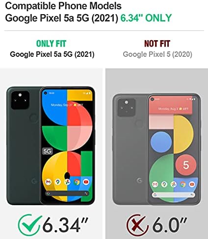 Case da série Poetic Guardian, projetada para o Google Pixel 5A 5G, capa de para-choque híbrida à prova