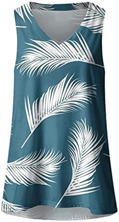 Tsshirts sem mangas de mulher 2023 Tampo de tanque de verão havaí tampas estampadas floral casual v camiseta de pescoço Blusa de túnicas de túnicas solteiras