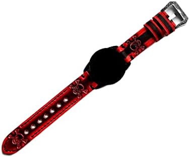 Nickston Red e Black Skull Crossbones Band Compatível com Motorola Moto 360 2ª Gen 46mm Smartwatch Animado