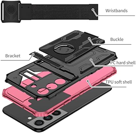Capa da caixa Pacotes de telefone compatíveis com a caixa de telefone Samsung Galaxy S22 Plus, pulseira