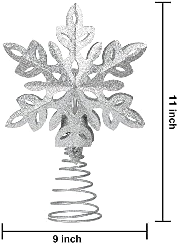 Lvydec Snowflake Tree Tree Topper Projector, Battery Operated Silver Tree Topper Star com projetor colorido