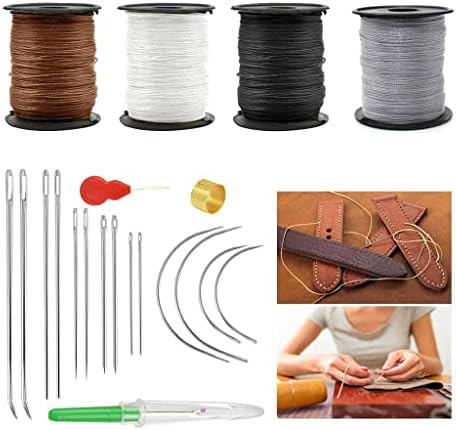 Fios de estofamento pesado e agulhas para costura manual, kit de reparo de estofados de couro, incluindo rosca