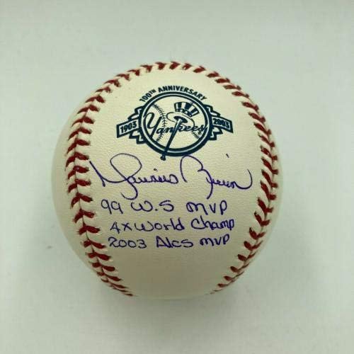 Mariano Rivera 1999 W.S. MVP 4X World Series Champ assinou Baseball Steiner Coa - Bolalls autografados