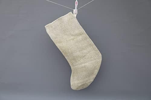 Sarikaya Pillow Gift Stocking Christmas, meia bege, meias de Natal de cânhamo, meia Kilim, Santa Cruz,
