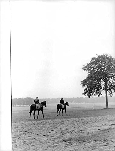 Foto vintage de pessoas andando a cavalo.