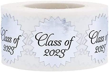 Classe de 2023 adesivos de graduação Vedamentos de envelope de ouro metálico 1 polegada 500 etiquetas adesivas