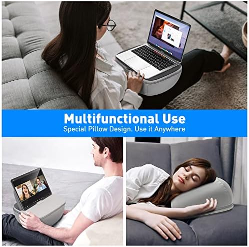 Desklogics Lap Desk com almofada - Ultra -espessura, Coolfoam 7 a 14,2 polegadas Tablet Stand - Lavável Lycra