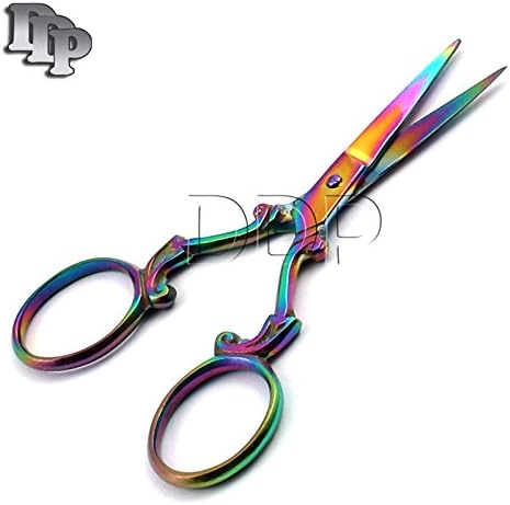 Conjunto de DDP de 10 bordados de costura arco -íris multi -titânio Scissors 3,5 Vários estilos