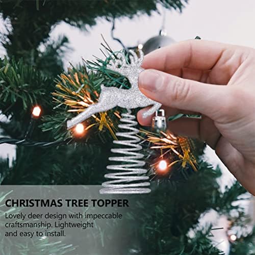 Valiclud 2pcs Deer de ferro forjado árvore de Natal Topper Creative Creative Tree Topper Decorações Ornamentos