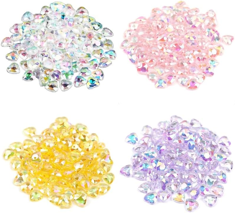 50pcs aurora em forma de coração cidadão de joias de joias de 6mm de 6 mm de diamante de diamante Manicure Glitter