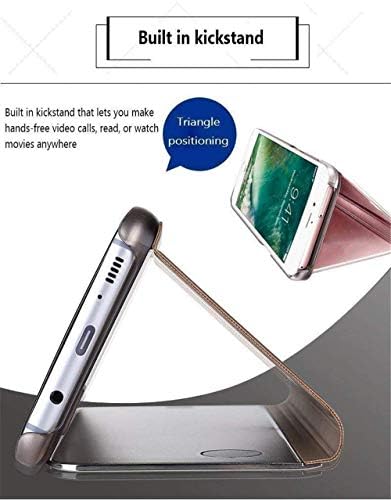 ISADENSER Compatível com o iPhone 13 Pro Case para mulheres Luxo Clear View Flip Plating espelhado maquiagem