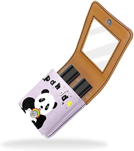 Caixa de batom Oryuekan com espelho bolsa de maquiagem portátil fofa, bolsa cosmética, panda de animal