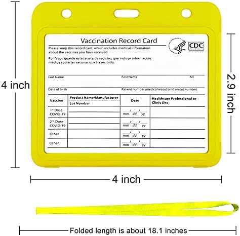 Suporte para cartão de vacinação 4 x 3 polegadas com lanfilizador de cartas de vacina de imunização de