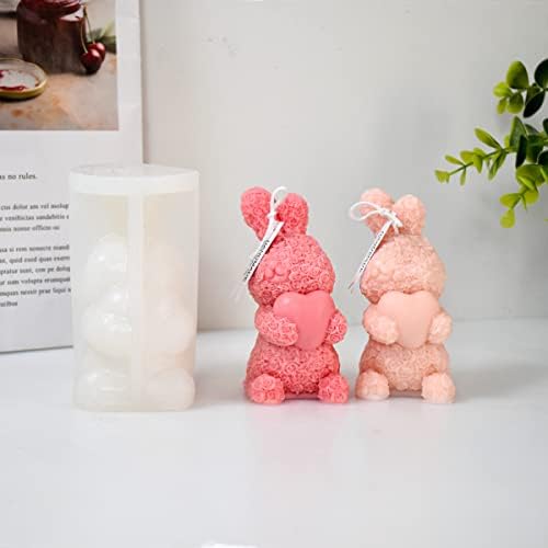 Cestony 3D Rose Rabbit Candle Silicone Molds para fazer vela de aromaterapia com resina de vela Capra