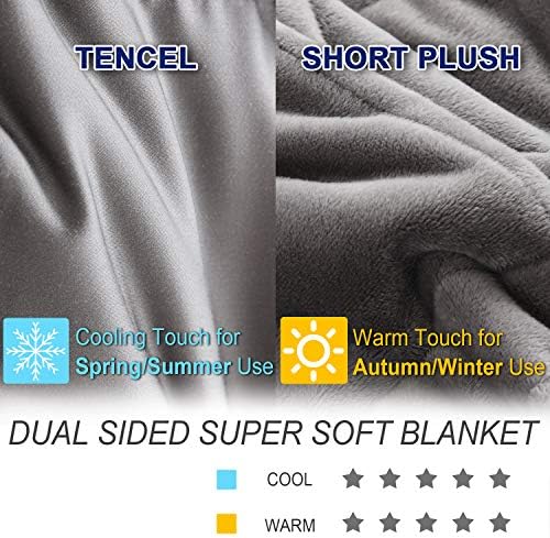 Cobertor com peso omystyle rei 20 libras, cobertor reversível com peso com pelúcia curta e fria de tencel para