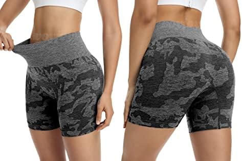 Shorts VoyJoy para mulheres trepadeiras contínuas shorts atléticos shorts ginásios mulheres altas cintura ioga