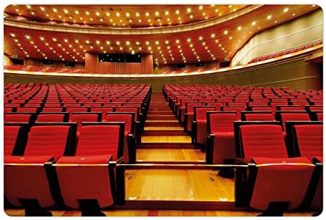 Lunarable Musical Theatre Pet Tapete Para Comida e Água, China National Grand Theatre Hall Cadeiras