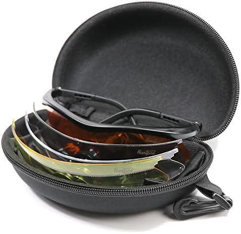 Óculos de segurança de caça a caça de caça de caça definida com 4 lentes intercambiáveis, esportes