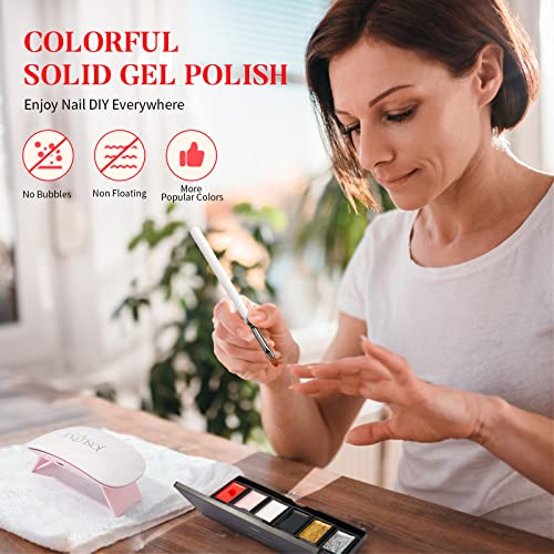Joslove Solid Gel Polish Conjunto - 6 cores Candy Cane Gel Polis de unha Conjunto de unha vermelha branca prata