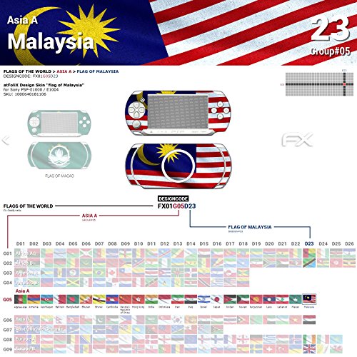Sony PSP-E1000 / E1004 Design Skin Sinalizador da Malásia adesivo de decalque para PSP-E1000 / E1004
