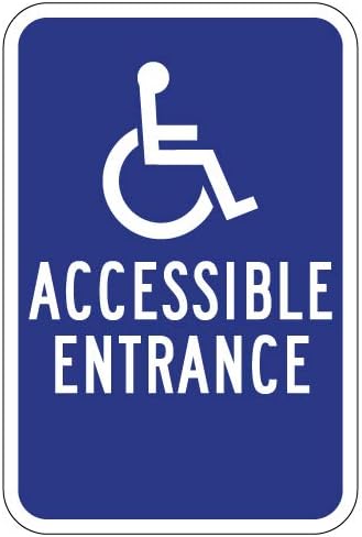 StopSignsandmore - Cadeira de rodas Acessível Guia de entrada Sinal - Sem seta - 12x18- Reflexivo | Alumínio