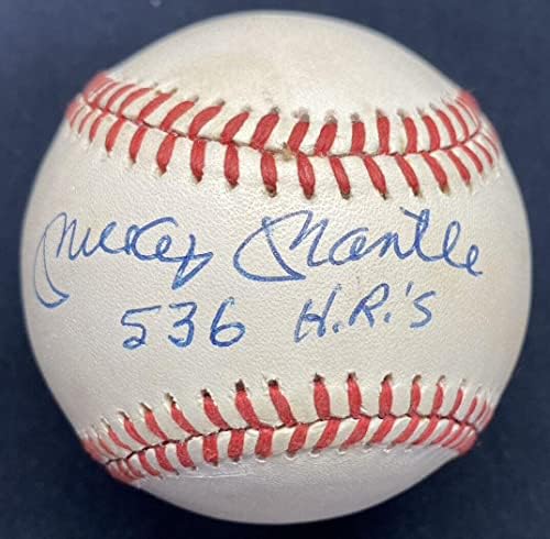 Mickey Mantle 536 hrs assinado Baseball JSA LOA - Bolalls autografados