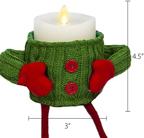 Matchless Candle Co. por Luminara 3 PC Conjunto - Pilar de chama de velas sem chamas LED - suéter de