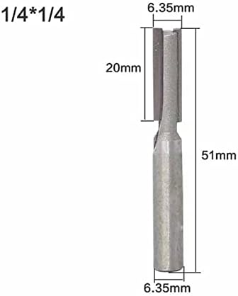 Cortador de moagem de superfície 1 pacote 6,35/12,7 mm de haste única dupla faca reta do roteador de